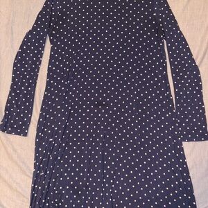 Old Navy Navy Blue Polka Dot Long Sleeve Dress